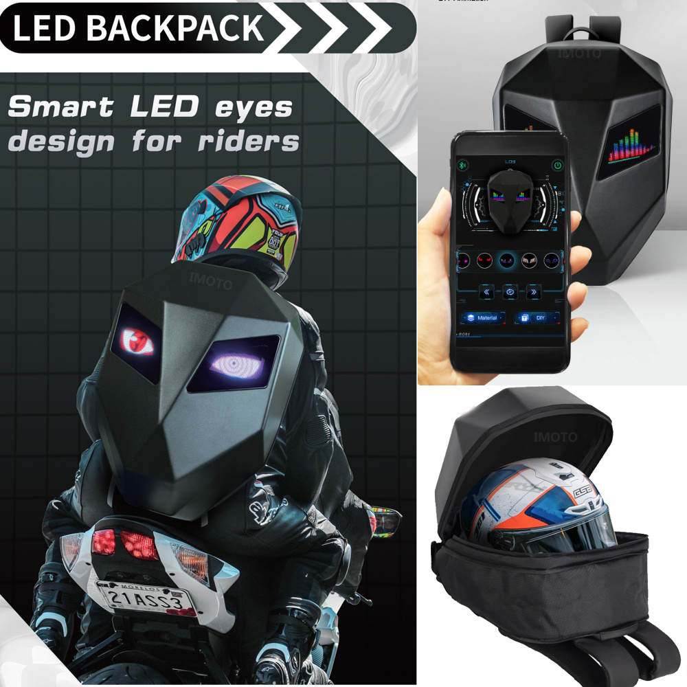 Motorcycle Helmet Backpack Waterproof Led - Рюкзак для верховой езды рыцаря с
