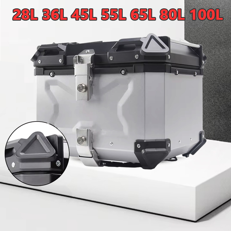 Aluminum Top Case Luggage Box 45L 55L - Алюминиевый кофр для мотоцикла с замком