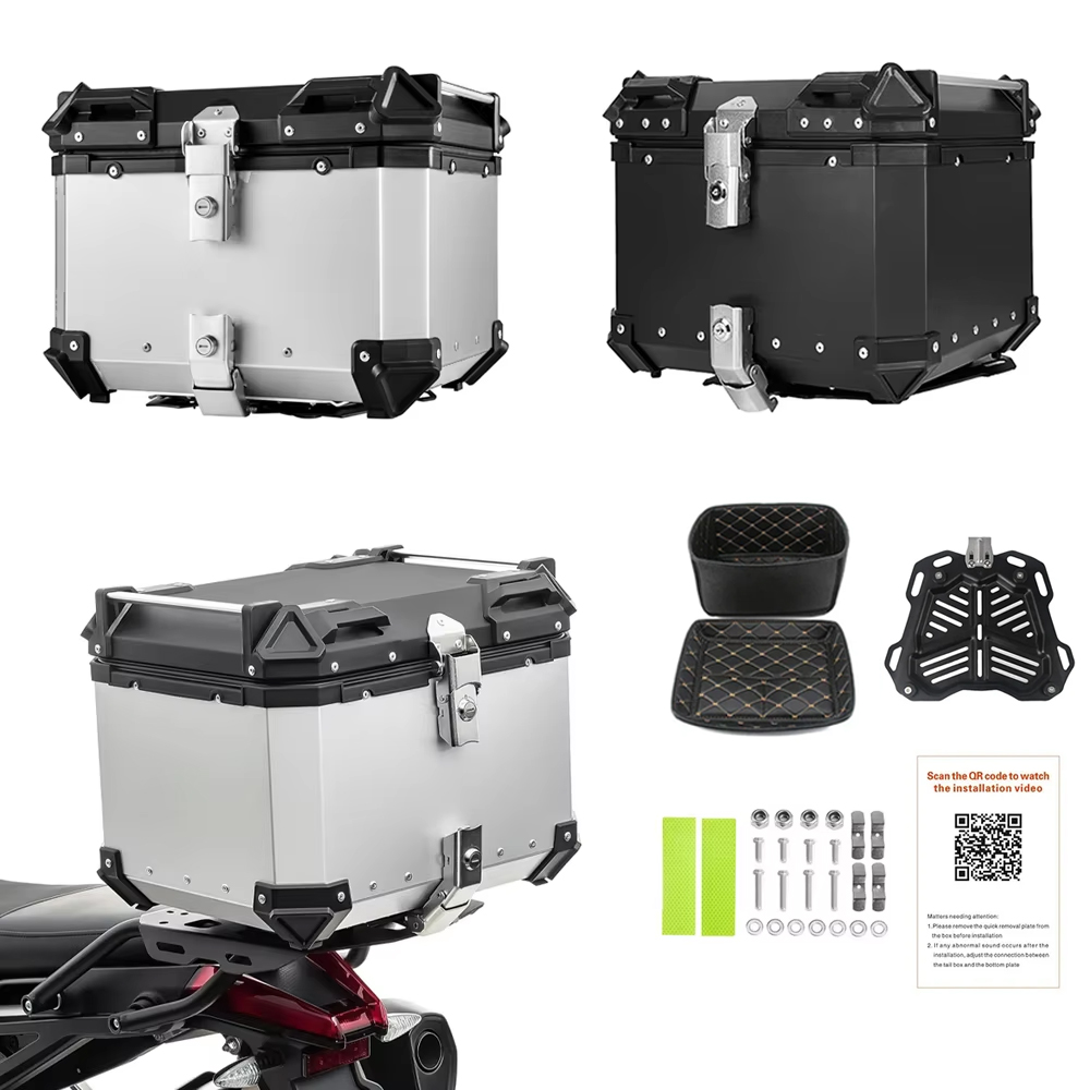 Aluminum Top Case Luggage Box 45L 55L - Алюминиевый ящик для мотоцикла, задний багажник