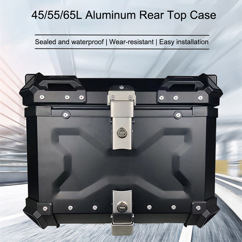 Aluminum Top Case Luggage Box 45L 55L - Мотоциклетный задний кофр для хранения багажа,