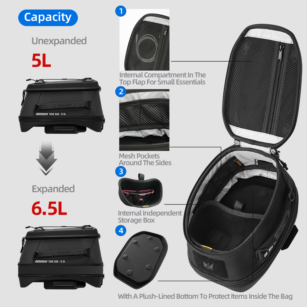 Rhinowalk мотоциклетная магнит – обзор и цена Motorcycle Tank Bag Magnetic Quick Release