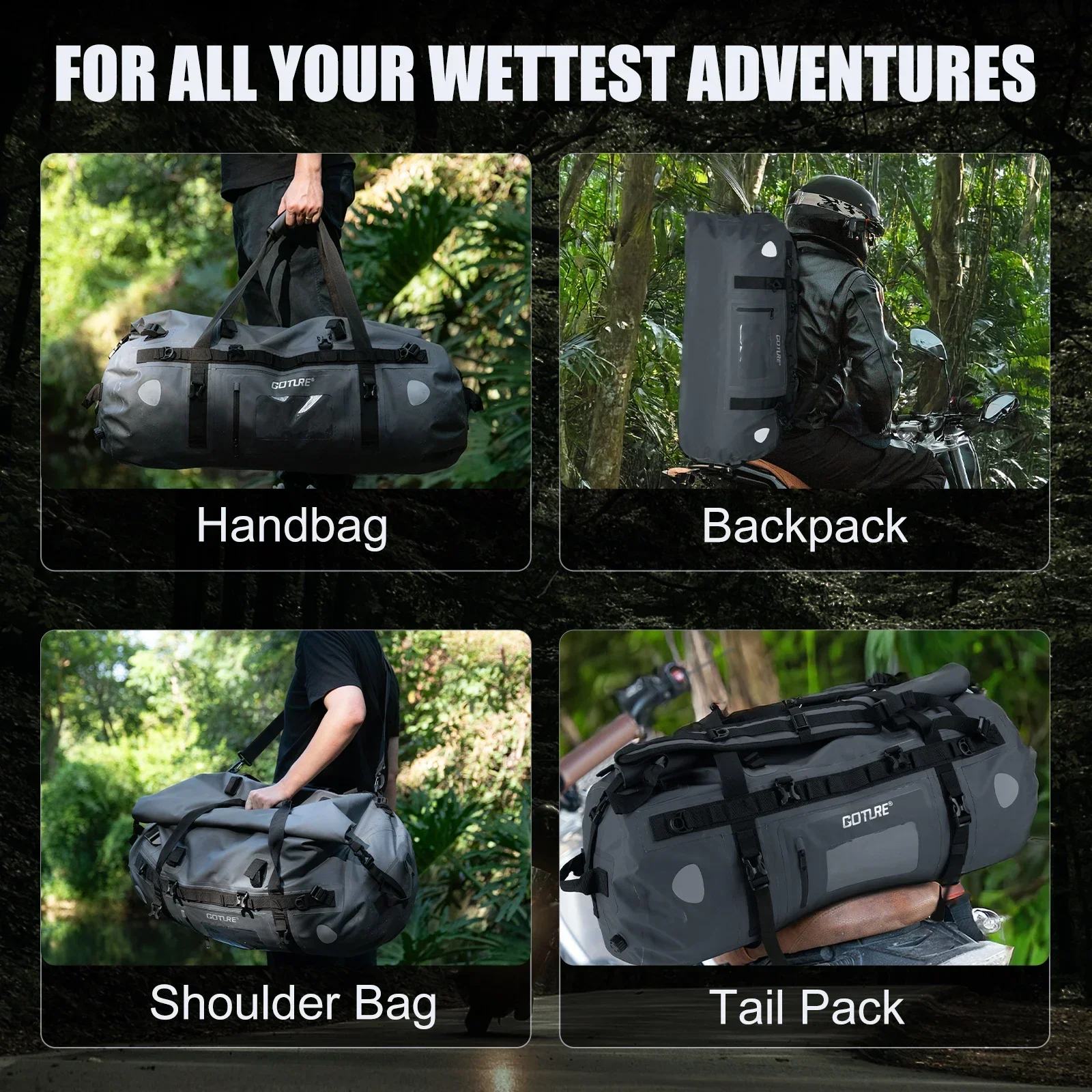 Водонепроницаемая мотоциклетна – обзор и цена Motorcycle Tail Bag Waterproof Roll Top