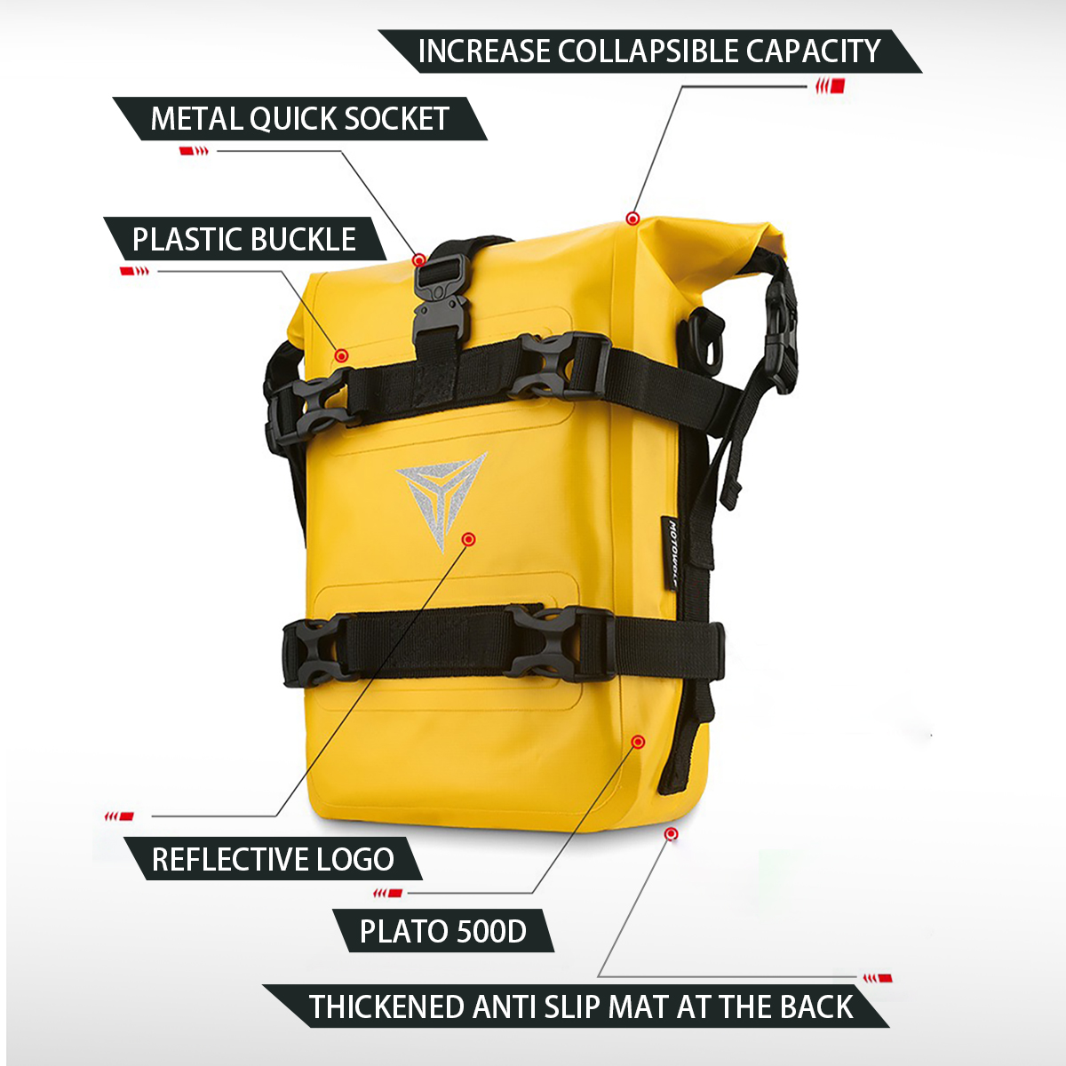 Уличная боковая сумка на бак,  – обзор и цена Motorcycle Crash Bar Waterproof Dry Bag
