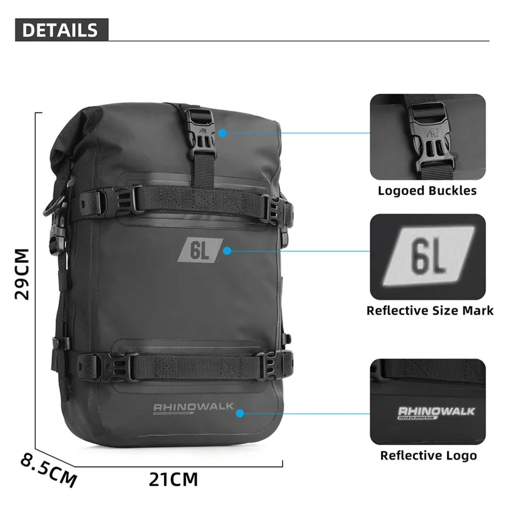 Сухая сумка Rhinowalk 6L, водо – обзор и цена Motorcycle Crash Bar Waterproof Dry Bag