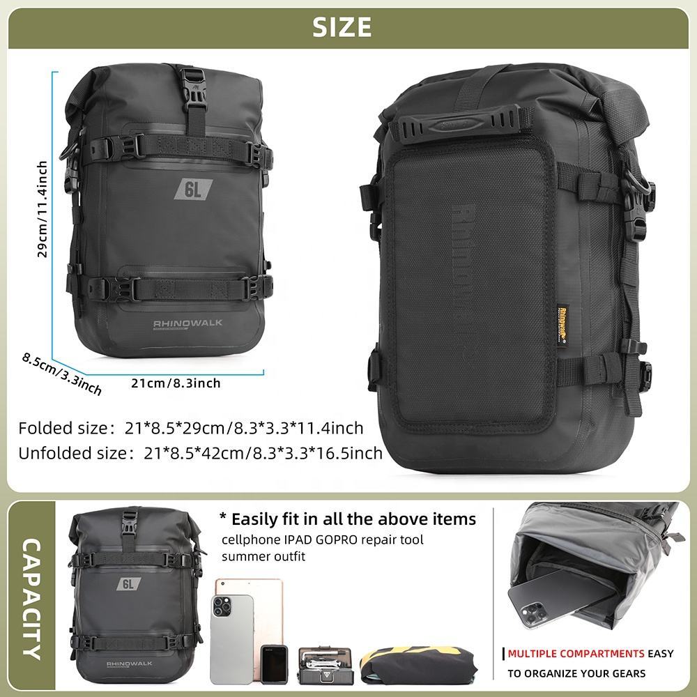 Сухая сумка Rhinowalk 6L, водо – обзор и цена Motorcycle Crash Bar Waterproof Dry Bag