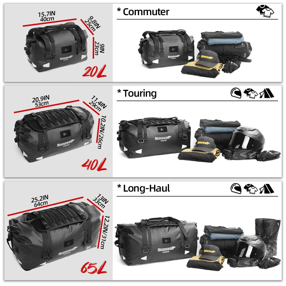 Мотоциклетная сумка Rhinowalk  – обзор и цена Motorcycle Tail Bag Waterproof Roll Top