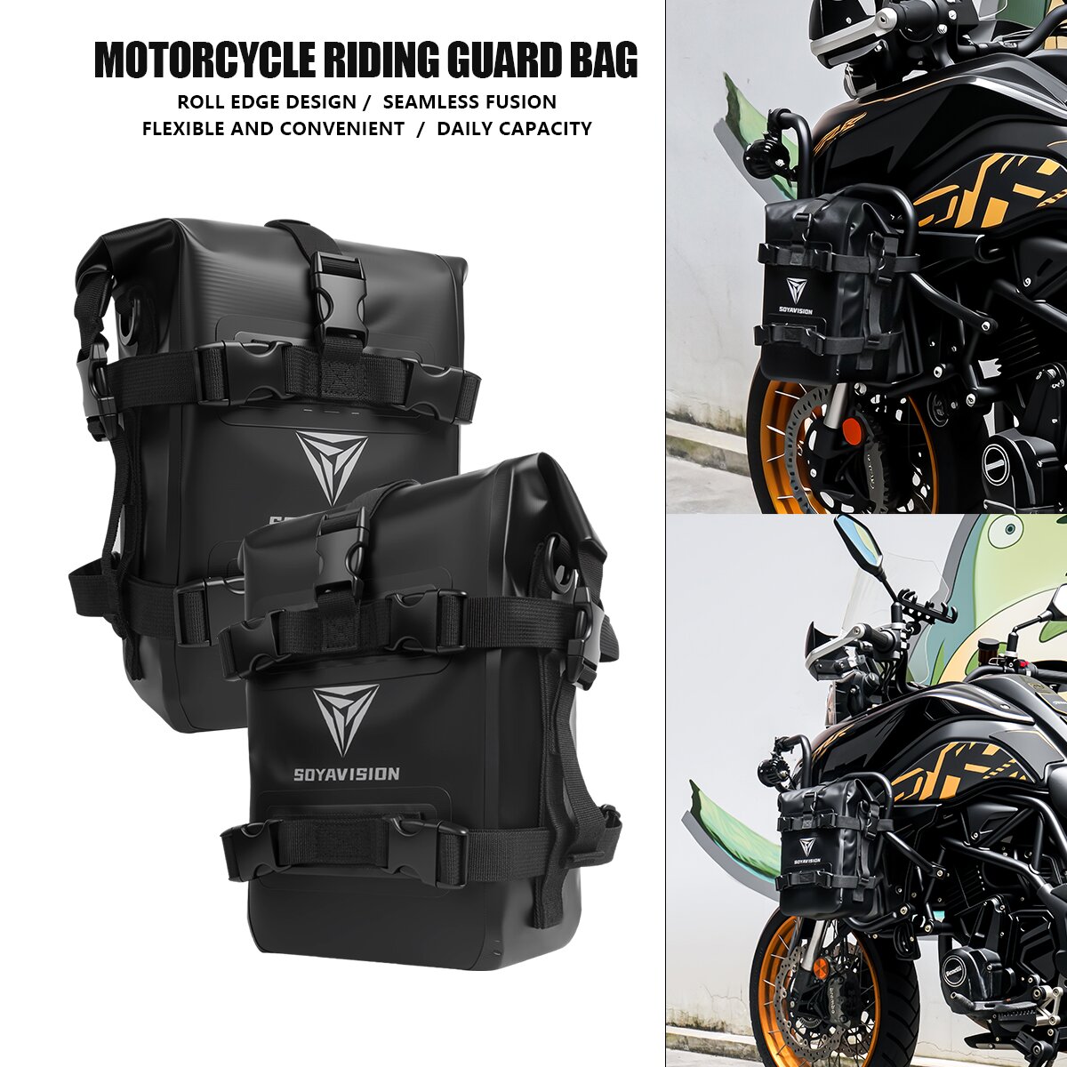 Уличная боковая сумка на бак,  – обзор и цена Motorcycle Crash Bar Waterproof Dry Bag