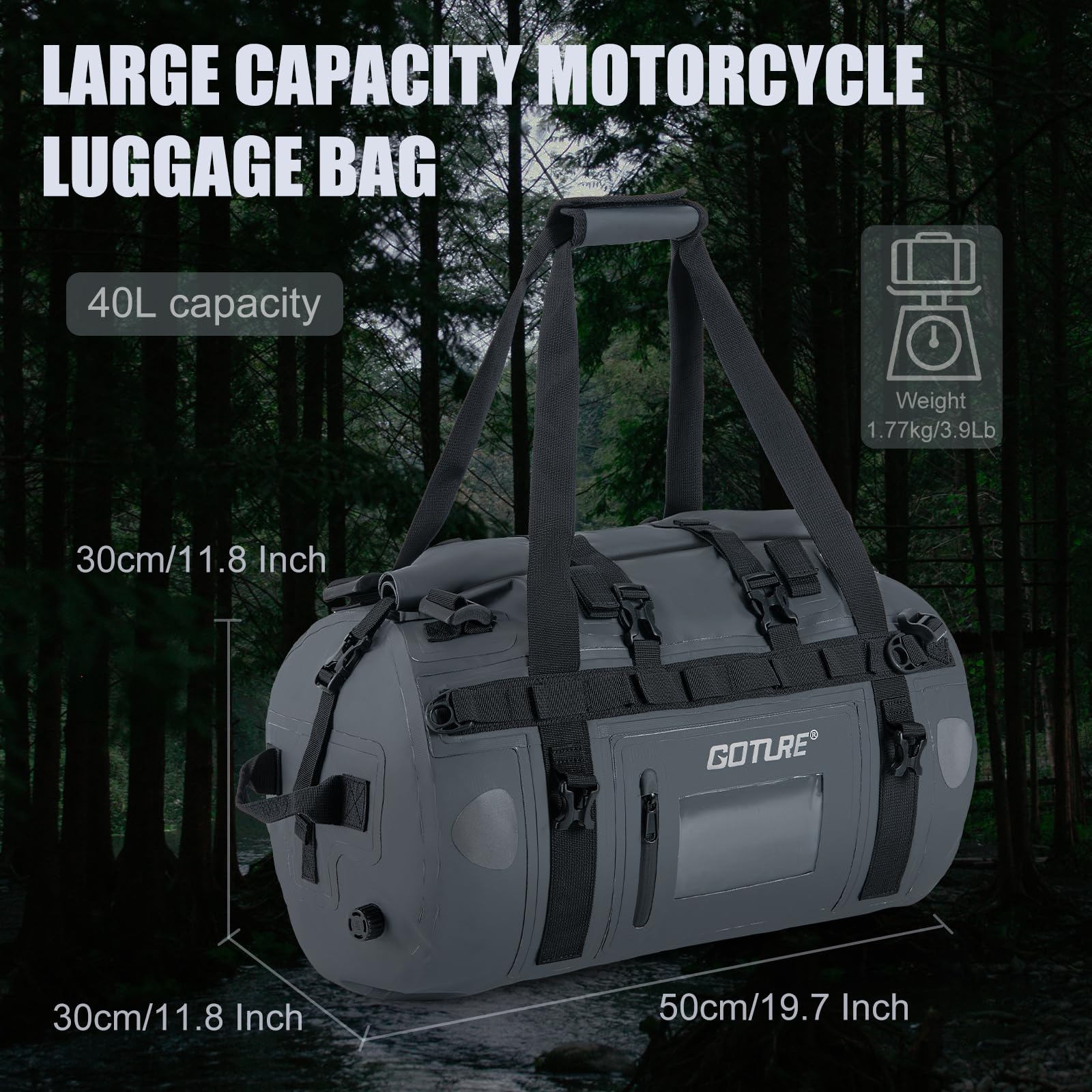 Сухая сумка Goture для мотоцик – обзор и цена Motorcycle Tail Bag Waterproof Roll Top