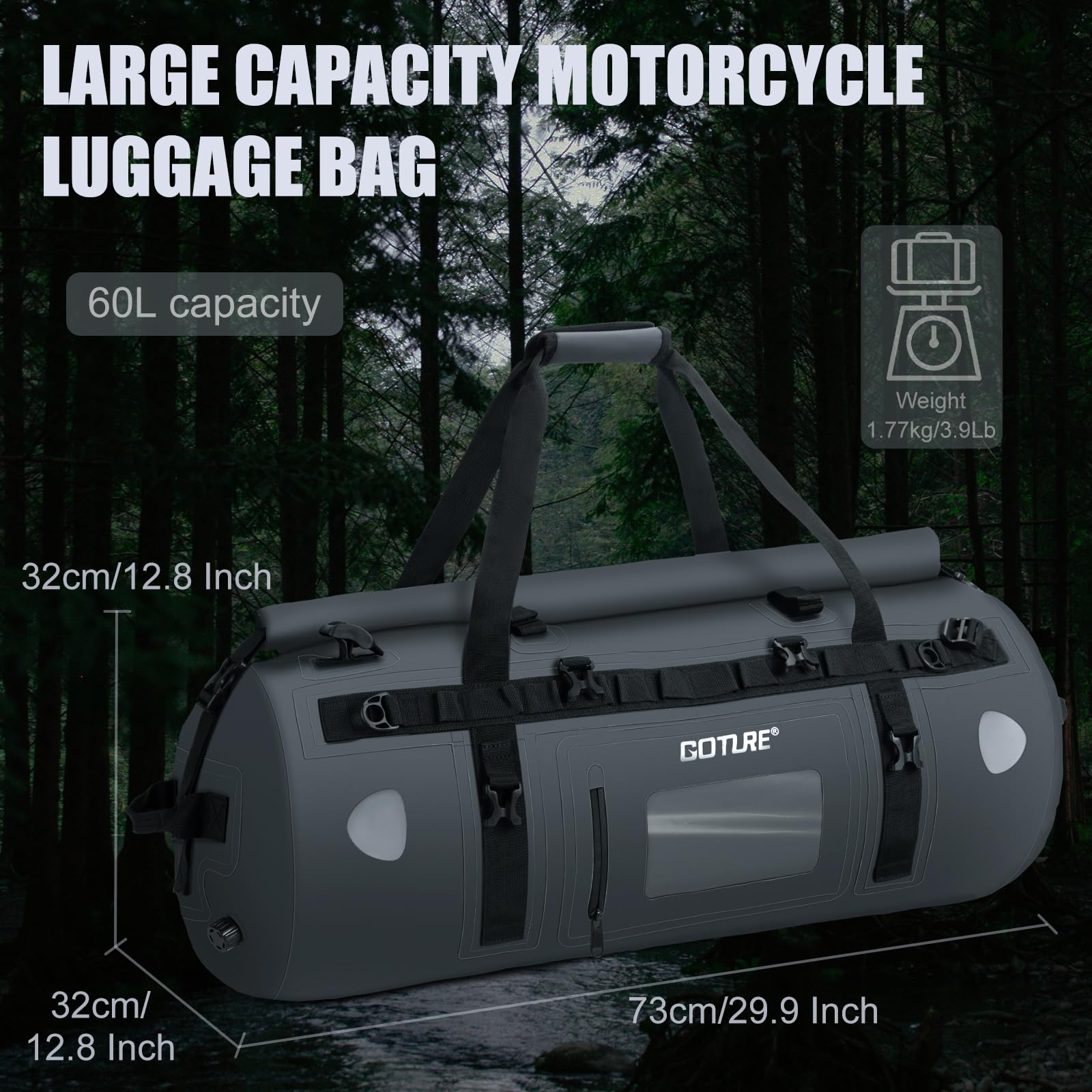Сухая сумка Goture для мотоцик – обзор и цена Motorcycle Tail Bag Waterproof Roll Top