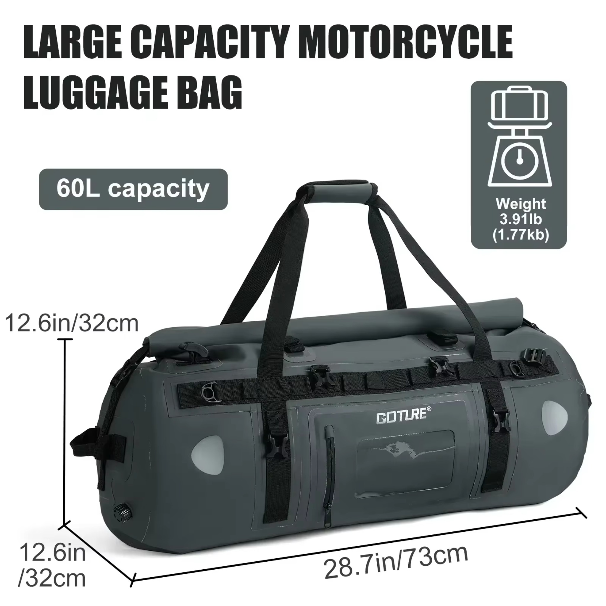 Водонепроницаемая сумка-дафл G – обзор и цена Motorcycle Tail Bag Waterproof Roll Top