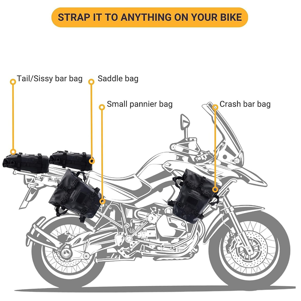 Водонепроницаемые универсальны – обзор и цена Motorcycle Crash Bar Waterproof Dry Bag