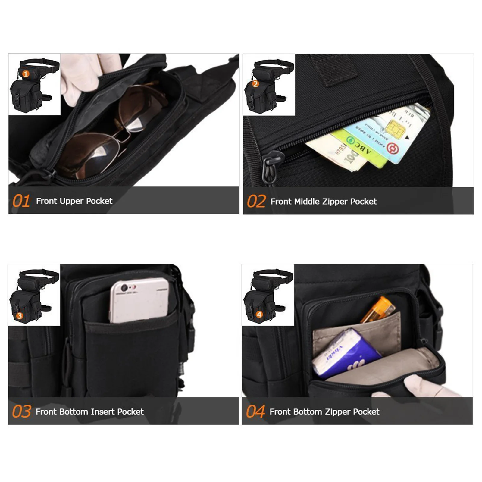 Тактическая сумка для ног, сум – обзор и цена Motorcycle Leg Bag Drop Thigh Pouch